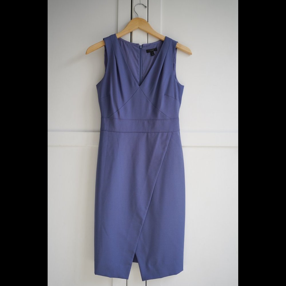 J. Crew Angie Dress in Super 120s Wool, Oxidized Purple, 0